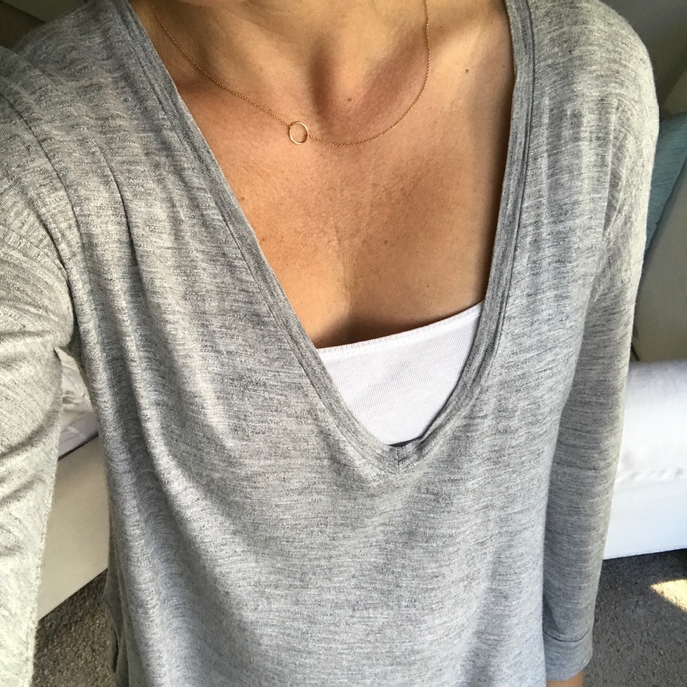 Madewell grey deep v neck